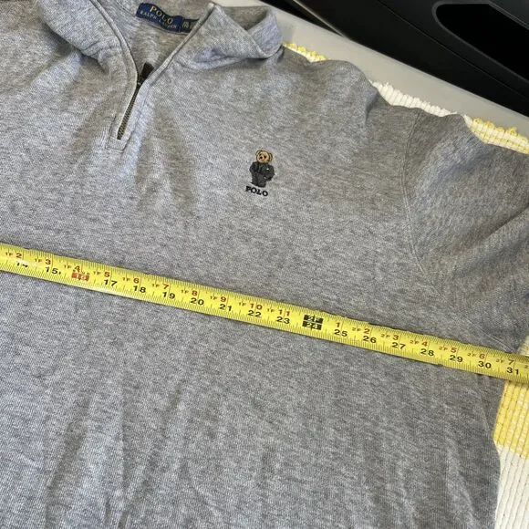 Polo Ralph Lauren Teddy Bear Estate-Rib Quarter Zip Pullover Heather Grey XXL
